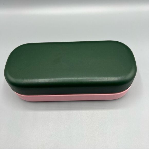 Kate Spade Hello Sunshine Pink Green Hard Shell Eyeglass Case Cleaning Case - Picture 2 of 6